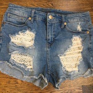 Mossimo Lace Flower Pocket High Waisted Shorts